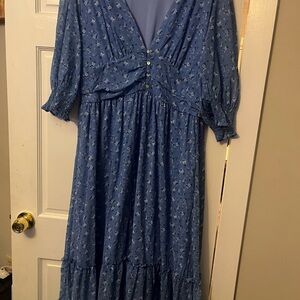 ARULA Blue Floral Maxi Dress